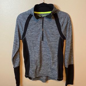 Grey and black quarter zip